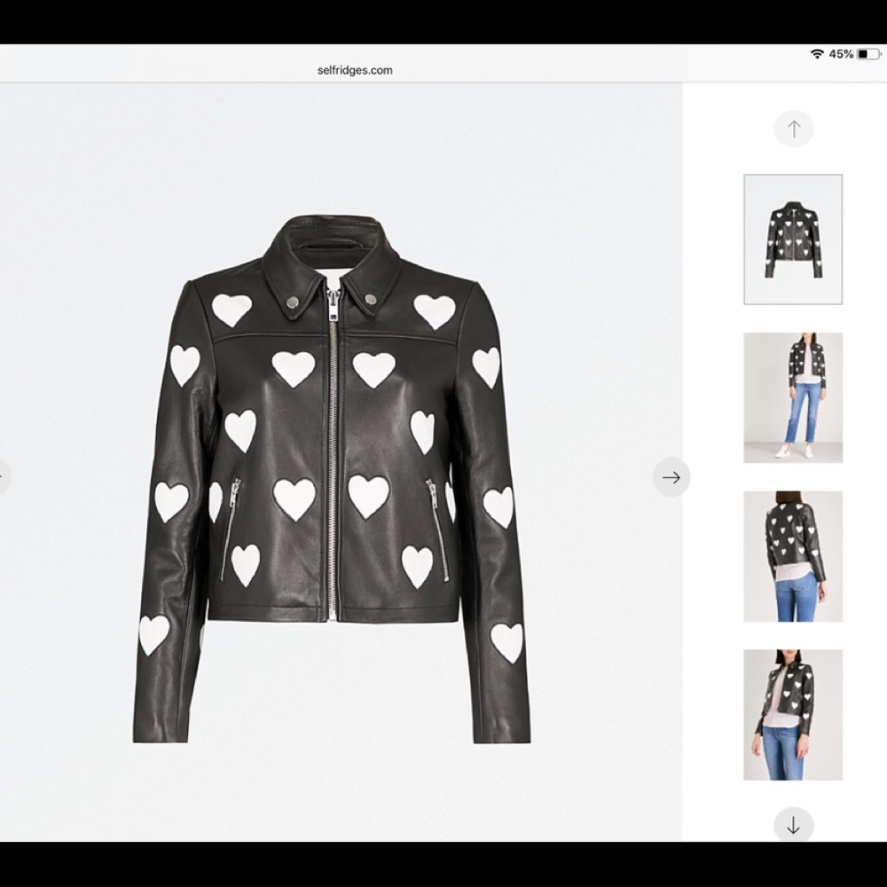 ISO MAJE Heart detail leather jacket 34/36